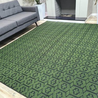 Tapete Carpete Sala Quarto Elegante Geométrico 1,00 X 1,50 Titulos Cor Verde