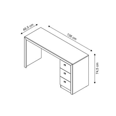 Mesa de Computador ME4102 c/ 3 Gavetas Branco - Tecno Mobili