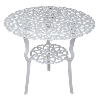 Conjunto Com Mesa Ripada + 4 Cadeiras De Jardim E Piscina + Ombrelone Com Base Branco