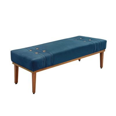 Divã Recamier Banco Base Madeira Para Quarto Gênova 160cm Veludo S04 - D'rossi Cor Bege