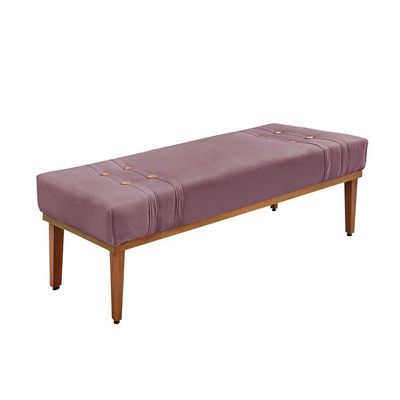 Divã Recamier Banco Base Madeira Para Quarto Gênova 160cm Veludo Uva S04 - D'rossi