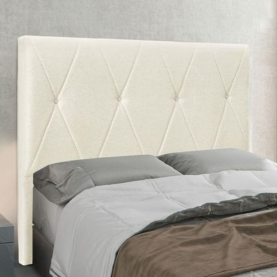 Cabeceira Cama Box Solteiro 90 Cm Aquilla Linho S04 Cor Natural