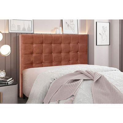 Cabeceira Cama Box King 195 Cm Verona Veludo S04 Cor Cobre
