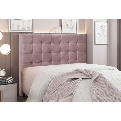 Cabeceira Cama Box Queen 160 Cm Verona Veludo S04 Cor Lilás