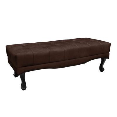 Cabeceira Cama Box Solteiro 90cm e Recamier Vicenza Suede S04 Cor Café