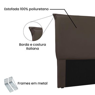 Cabeceira Cama Box Casal 140 Cm Garden Veludo S04 Cor Marrom