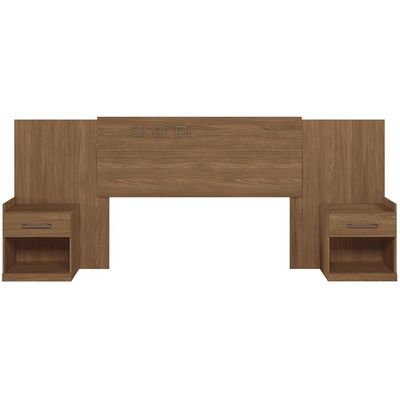 Cabeceira Cama Box Madeirado Cor Jatoba Casal com Gavetas Plus Jatoba - Santos Andirá