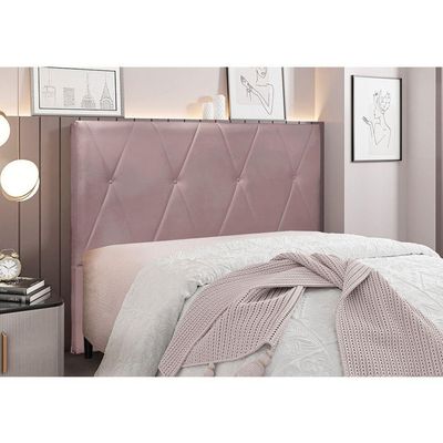 Cabeceira Cama Box King 195 Cm Aquilla Veludo S04 - D'rossi Cor Lilás