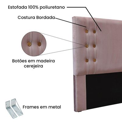 Cabeceira Cama Box King 195 Cm Gênova Veludo S04 - D'rossi Cor Lilás