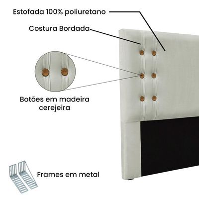 Cabeceira Cama Box Solteiro 90 Cm Gênova Veludo S04 - D'rossi Cor Prata