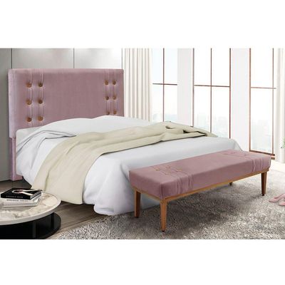 Cabeceira Cama Box King 195 Cm Gênova Veludo S04 - D'rossi Cor Lilás