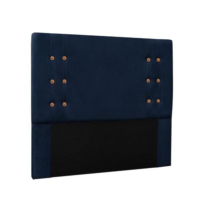 Cabeceira Cama Box King 195cm E Recamier Gênova Suede Azul Marinho S04 - D'rossi