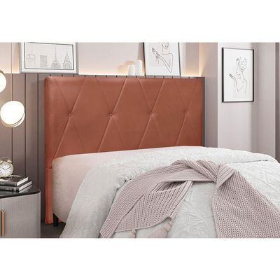 Cabeceira Cama Box King 195 Cm Aquilla Veludo Cobre S04 - D'rossi