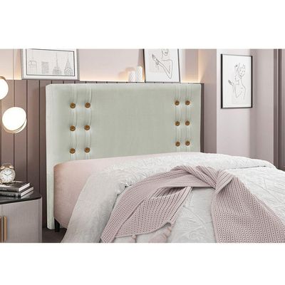 Cabeceira Cama Box King 195 Cm Gênova Veludo Prata S04 - D'rossi