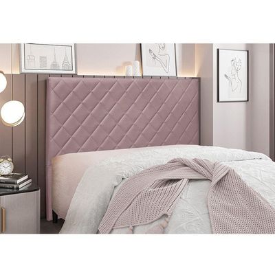Cabeceira Cama Box King 195 Cm Dubai Veludo Lilás S04 - D'rossi