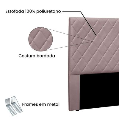 Cabeceira Cama Box King 195 Cm Dubai Veludo Lilás S04 - D'rossi
