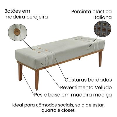 Cabeceira Cama Box Queen 160cm E Recamier Gênova Veludo Prata S04 - D'rossi