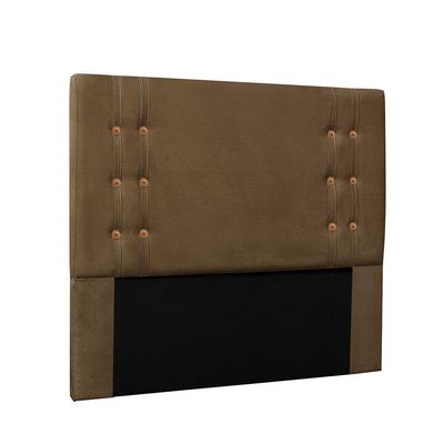 Cabeceira Cama Box King 195cm E Recamier Gênova Suede Caramelo S04 - D'rossi
