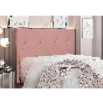 Cabeceira Cama Box Queen 160 Cm Aquilla Veludo S04 - D'rossi Cor Rosa