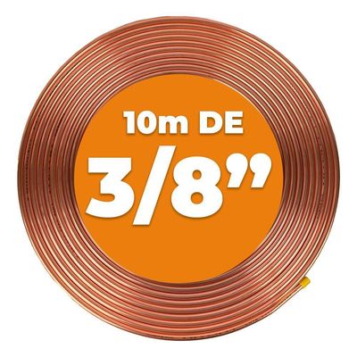 Kit Cano De Cobre 3-8 Gás De Cozinha 10m + Bico Para Mangueira 1 Unidade