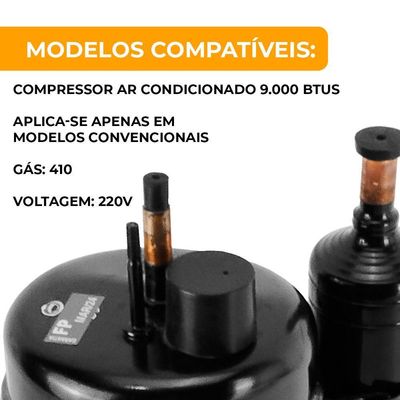 Compressor Rotativo 9.000 Btus 220v R410