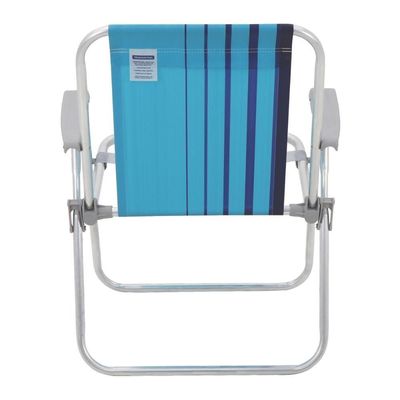 Cadeira De Praia Camping Alumínio Samoa Cores Tramontina Cor:azul Azul