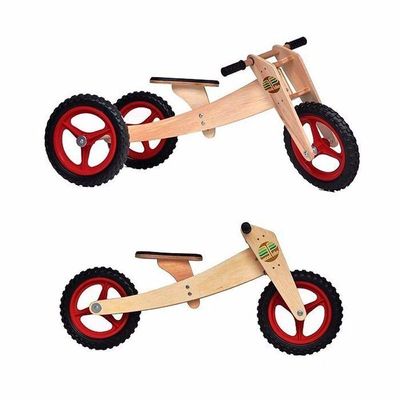 Bicicleta De Madeira Woodbike - 3 Estágios - Vermelho