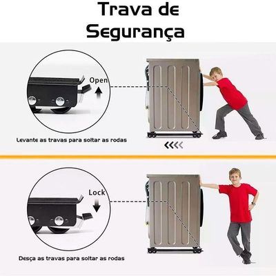 Suporte Com Rodinhas Para Arrastar Geladeira E Móveis