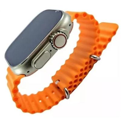 Relógio Digital Smartwatch Watch 8 Ultra 49mm Pulseira Oceano Laranja