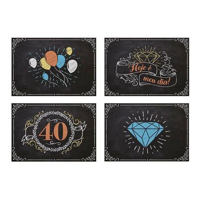 Quadros Decorativos 30 Anos - 45cm X 31cm - 4 Unidades