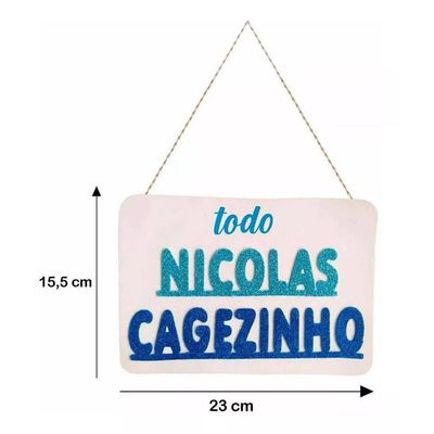 Plaquinha Divertida Em Eva - Todo Nicolas Cagezinho