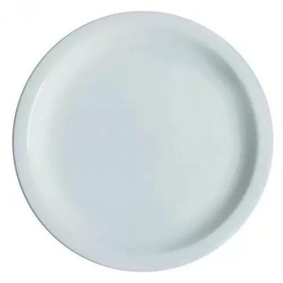 Prato Raso De Mesa Jantar Branco Cerâmica - Porcelart