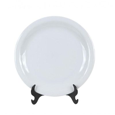 Prato Raso De Mesa Jantar Branco Cerâmica - Porcelart