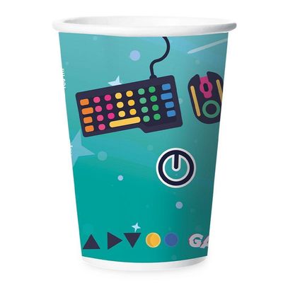 Copo De Papel Games - 180ml - 12 Unidades