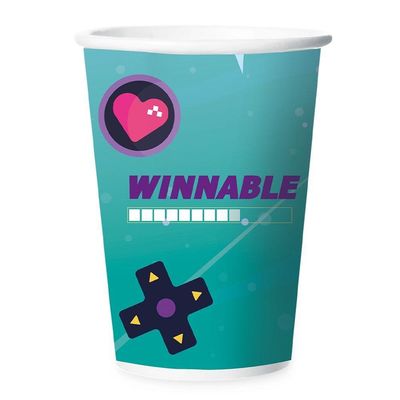 Copo De Papel Games - 180ml - 12 Unidades