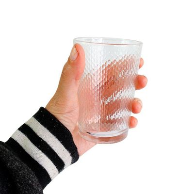 Copo De Agua De Vidro Kit 6 Copos 200ml Transparente Detalhado Para Suco Refrigerante Bebidas