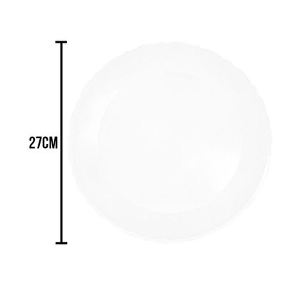 Bandeja Redonda Transparente Com Borda Rendada - 27cm
