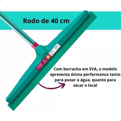 Kit Vassoura + Pá Com Cabo + Rodo 40cm Noviça Bettanin
