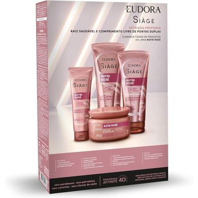 Kit Eudora Siage Promopack Nutri Rose 3 Produtos - Shampoo + Condicionador + Leave-in