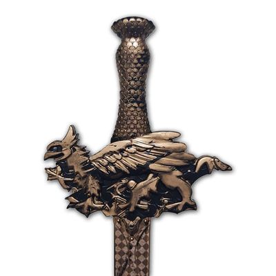 Kit Medieval Espada E Mascara Guerreiro De Combate Jr0610 Ouro