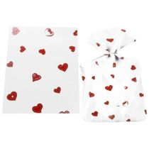 Saco Celofane Corações Vermelhos 25cm X 35cm - 50 Unidades