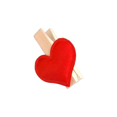 Mini Pregador Coração Decorativo - 6 Unidades