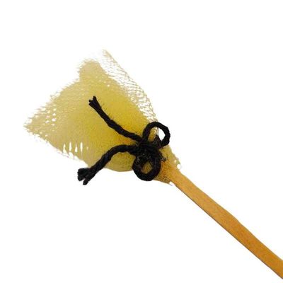 Picks Decorativos Mini Vassoura Tule Amarelo - 10 Unidades