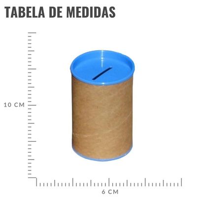 Cofrinho De Papelão Personalizável Azul - 6 Unidades