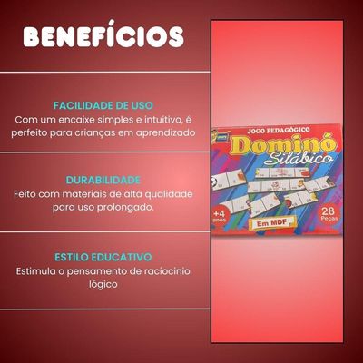 Jogo De Dominó Pedagógico Silábico