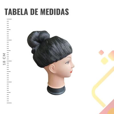 Peruca Coque Adereço De Festa Gueixa
