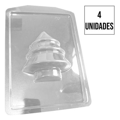 Forma De Silicone árvore De Natal - 11cm X 9cm - 4 Unidades