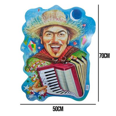 Painel Decorativo Festa Junina Sanfoneiro - 70cm X 50cm