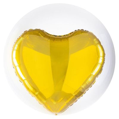 Balão Metalizado Coração Dourado - 20 Polegadas