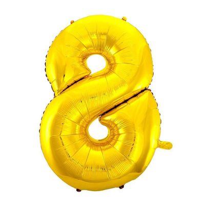 Balão Metalizado Dourado Número 8 - 70cm